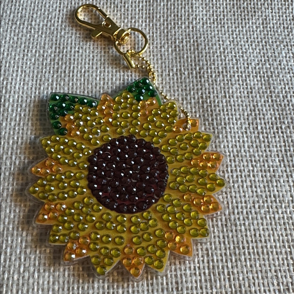 Double-sided Floral Crystal Key Holder/ Ornament/ Purse Bling